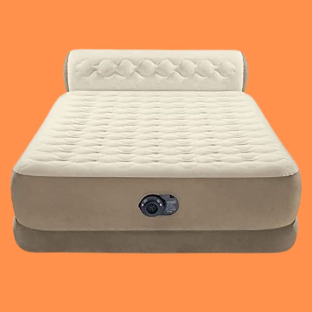 JHK Queen Air Mattress With Internal Coil Beam Support - Plush Velvet Top, Holds 660 Lbs