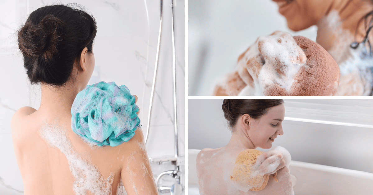 Spongentle Deep Cleansing Foam Body Loofah Sponge, Natural Colors, for Bath  and Shower, Multiple Textures for Gentle and Deep Exfoliation, Generous