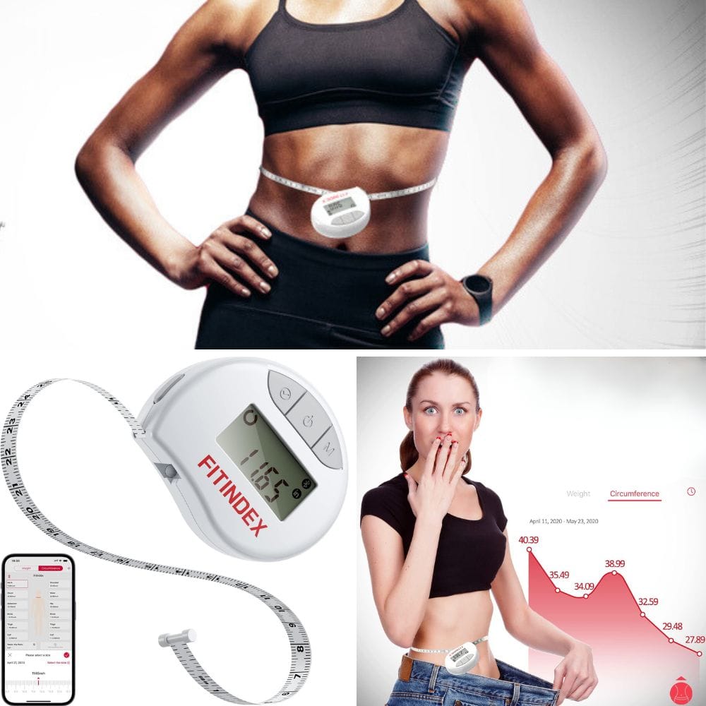 Smart Body Tape Measure, FITINDEX Bluetooth Digital Measuring Tape for Body,  Soft Sewing Tape, with LED Monitor Display, Lock Pin, Retractable Button,  Fitness Body Measurement via App White